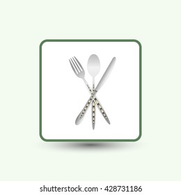 spoon, fork and knife vector illustration