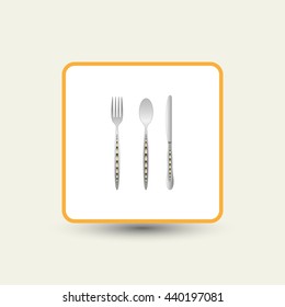 spoon, fork and knife vector illustration