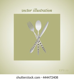 spoon, fork and knife vector illustration