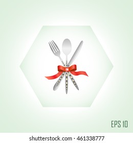 spoon, fork and knife vector illustration