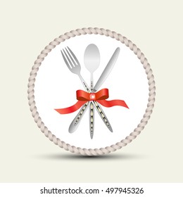 spoon, fork and knife vector illustration