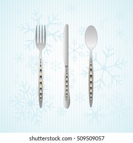 spoon, fork and knife vector illustration