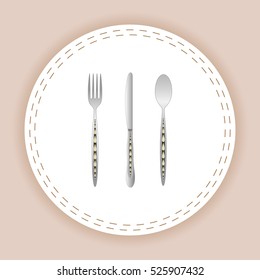 spoon, fork and knife vector illustration