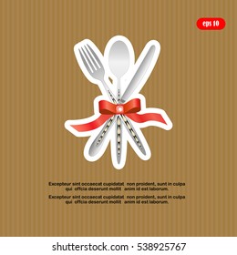 spoon, fork and knife vector illustration