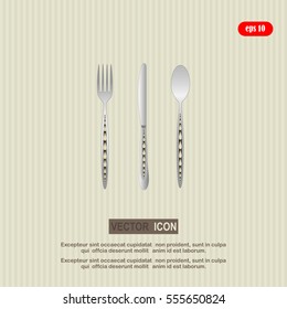 spoon, fork and knife vector illustration