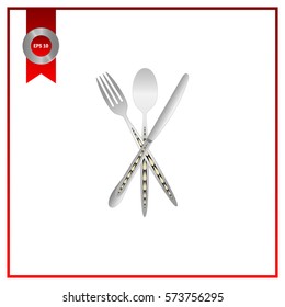 spoon, fork and knife vector illustration