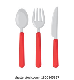 spoon with fork and knife in white background vector illustration design