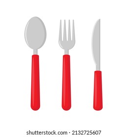 spoon with fork and knife in white background vector illustration design