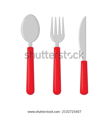 spoon with fork and knife in white background vector illustration design