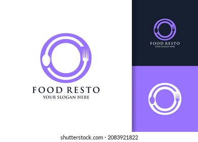spoon fork letter O food restaurant inspiration logo