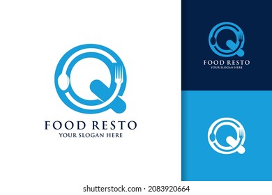 spoon fork letter Q O food restaurant inspiration logo