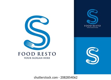 Spoon Fork Letter S Food Restaurant Inspiration Logo