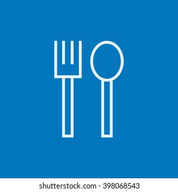 Spoon and fork line icon.