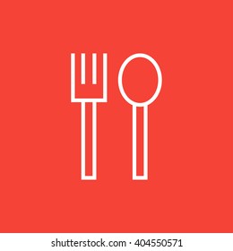 Spoon and fork line icon.