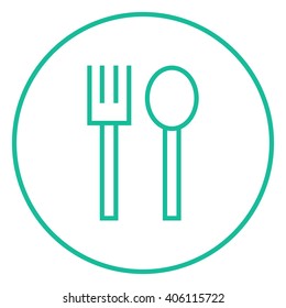 Spoon and fork line icon.