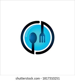 The spoon and fork logo can be used for any food company or restaurant