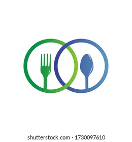 Spoon and fork logo design vector