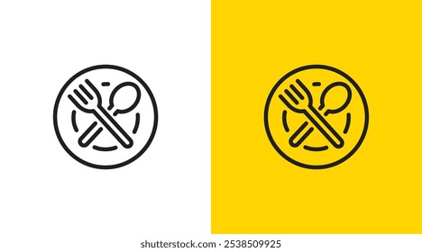 Spoon and fork logo icon design template. simple kitchen appliances restaurant catering set icon design