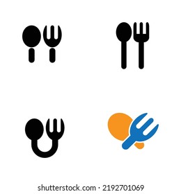 spoon and fork logo icon vektor template