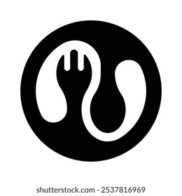 Diseño de ilustración de logotipo de tenedor de cuchara