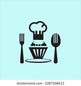 spoon and fork logo line vector design, restaurant logo icon simple