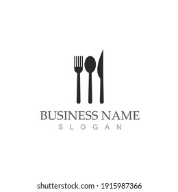 spoon and fork logo and symbol vector