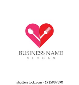 spoon and fork logo and symbol vector