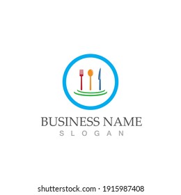 spoon and fork logo and symbol vector