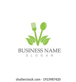 spoon and fork logo and symbol vector