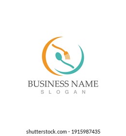 spoon and fork logo and symbol vector