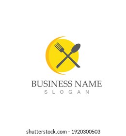 spoon and fork logo and symbol vector