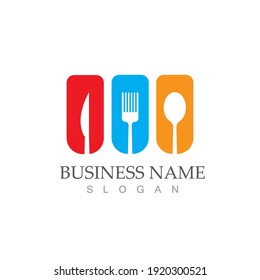 spoon and fork logo and symbol vector