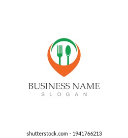 spoon and fork logo and symbol vector
