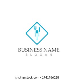 spoon and fork logo and symbol vector