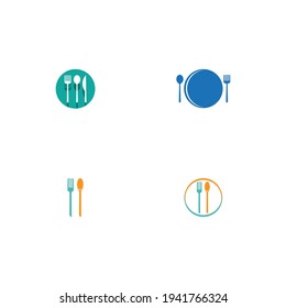 spoon and fork logo and symbol vector
