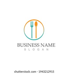 spoon and fork logo and symbol vector