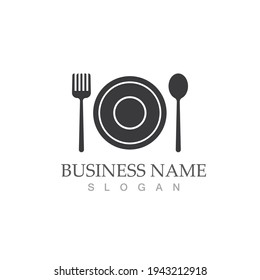 spoon and fork logo and symbol vector