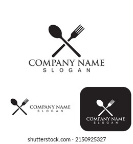 Spoon and fork logo and symbol vector