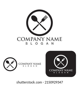 Spoon and fork logo and symbol vector