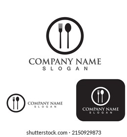 Spoon and fork logo and symbol vector
