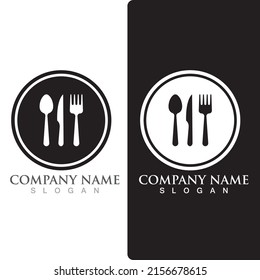 Spoon and fork logo and symbol vector