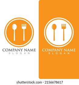 Logotipo y vector de símbolo de cuchara y horquilla