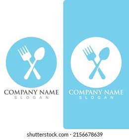 Spoon and fork logo and symbol vector