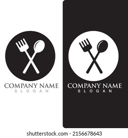 Spoon and fork logo and symbol vector