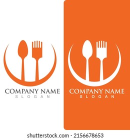 Spoon and fork logo and symbol vector
