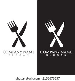 Spoon and fork logo and symbol vector