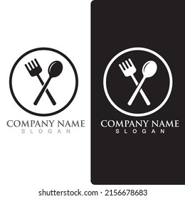 Spoon and fork logo and symbol vector
