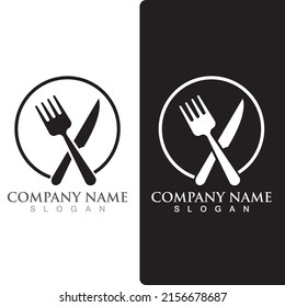 Spoon and fork logo and symbol vector