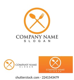 Spoon and fork logo and symbol vector