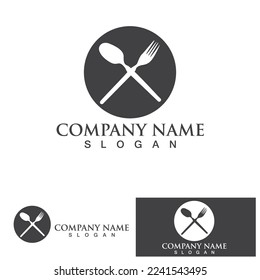 Spoon and fork logo and symbol vector